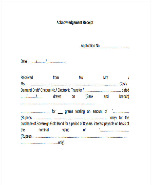 acknowledgement receipt template 11 free word pdf