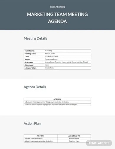 ad agency meeting agenda