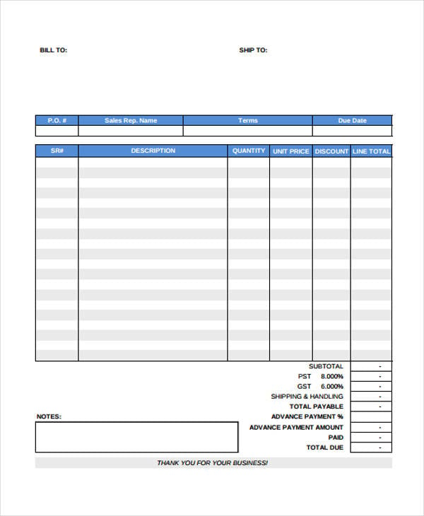 Payment Invoice Template 9  Free Word PDF Format Download