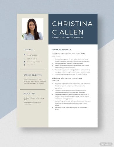 advertising sales executive resume template