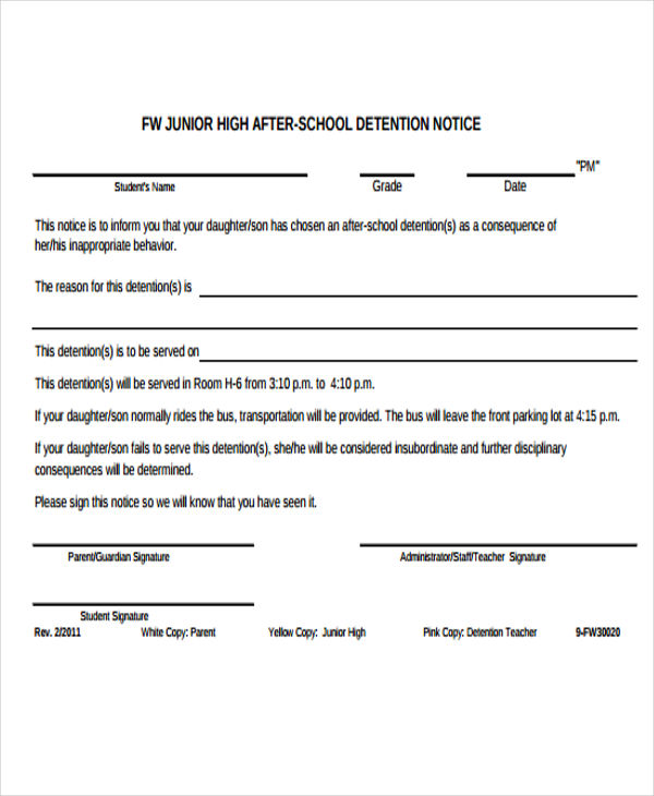 8-detention-notice-templates-free-sample-example-format-download