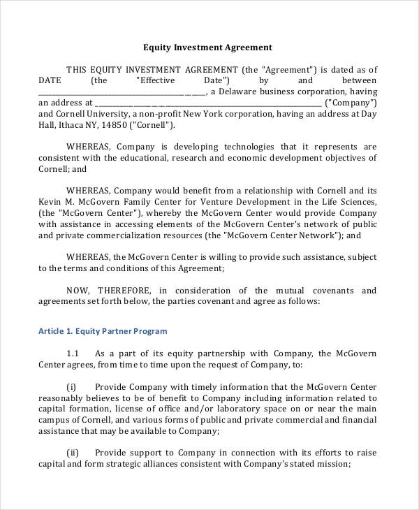 17+ Investment Contract Templates - MS Word | Google Docs | Pages | PDF