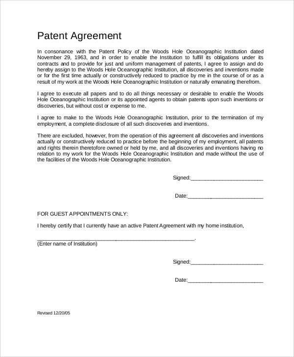 employment agreement patent assignment