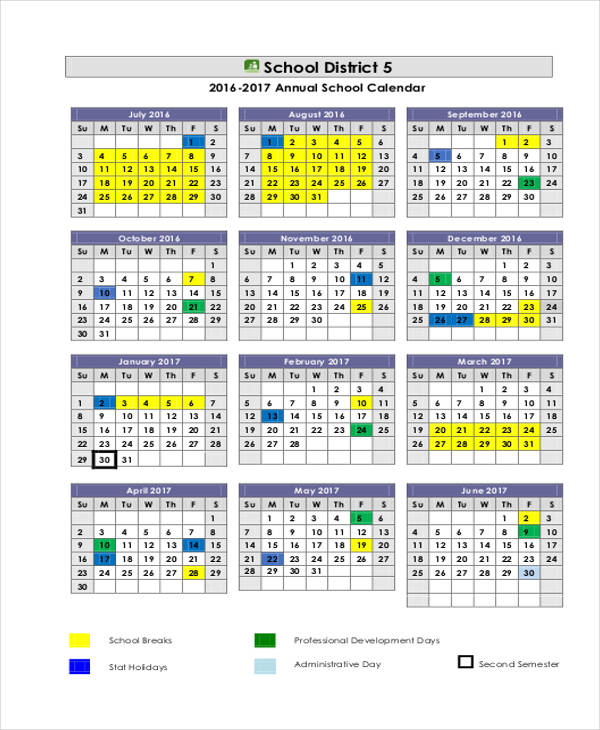 Word Academic Calendar Template