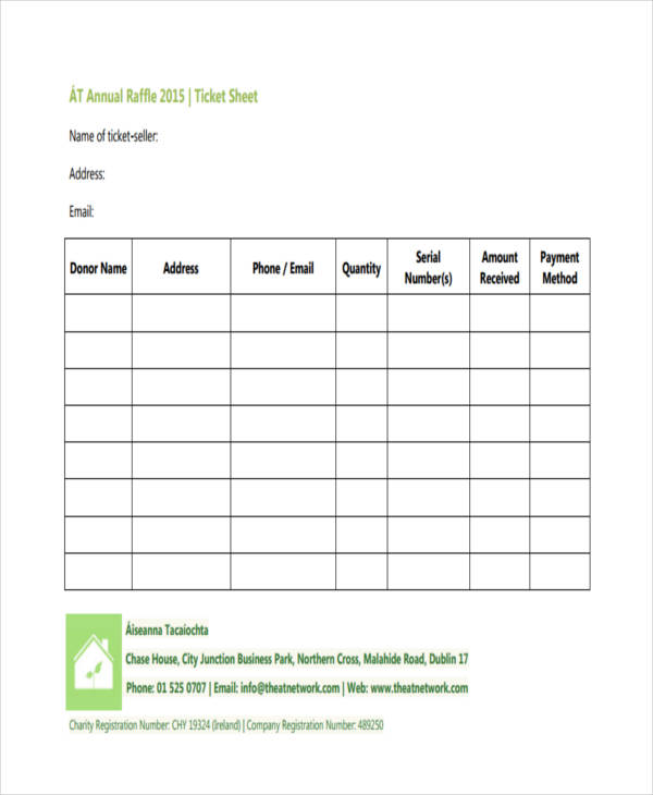 8  Raffle Sheet Templates Free Sample Example Format Download