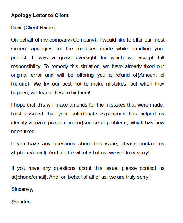 26  Apology Letter Templates in Google Docs MS Word Pages PDF