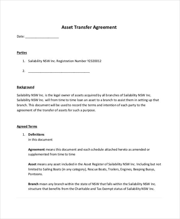 asset agreement