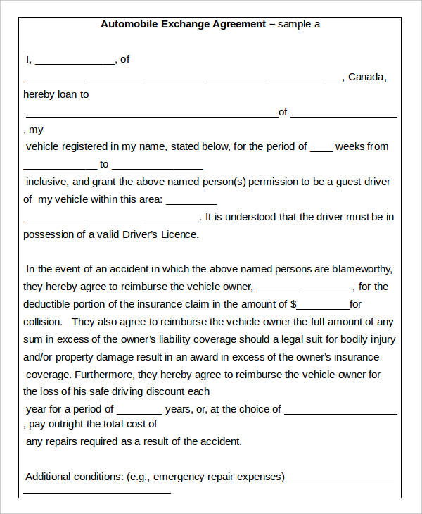 Exchange Agreement Template -15+ Free Word, PDF Format Download | Free ...