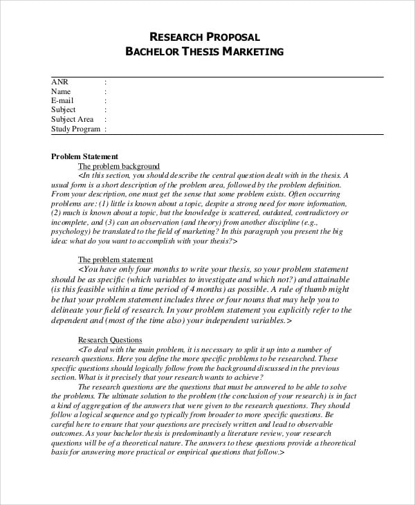Dissertation proposals for marketing