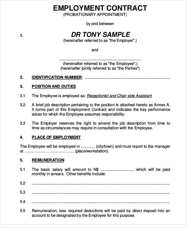 18 employment contract templates pages google docs