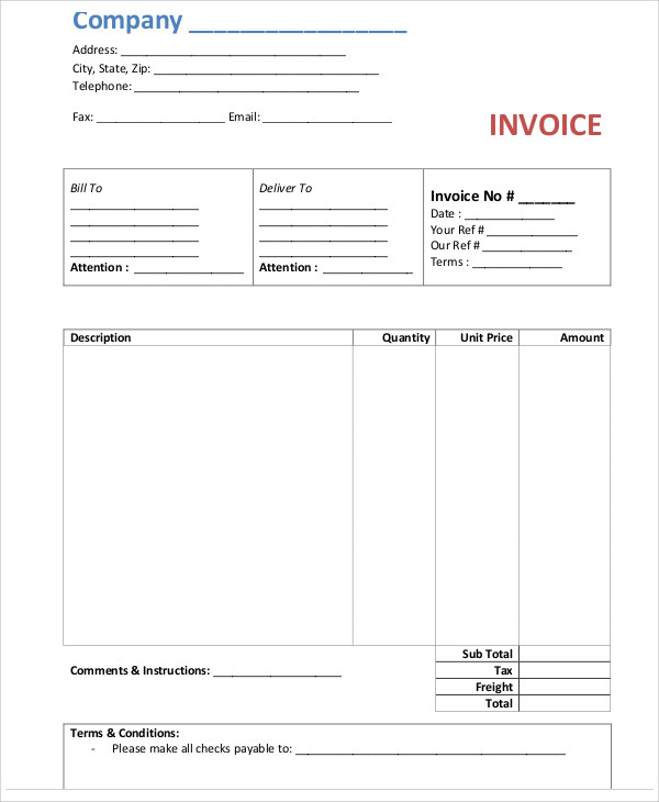 10+ Carpenter Invoice Templates - Free Sample, Example Format Download