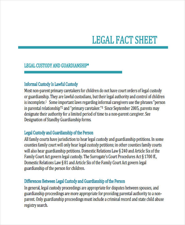 basic legal fact sheet