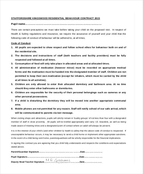 teenager client contract template