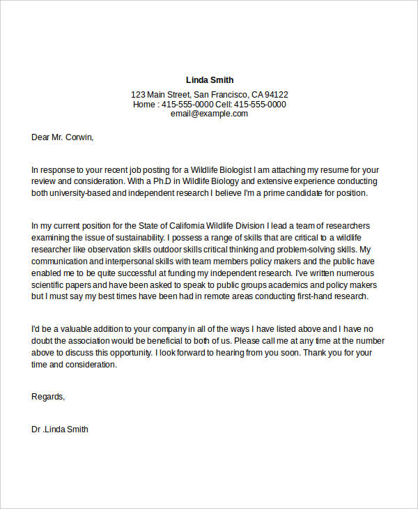 8 Biology Cover Letters Free Word Pdf Format Download Free Premium Templates