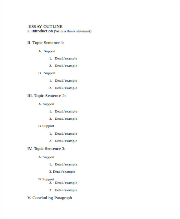 blank essay outline