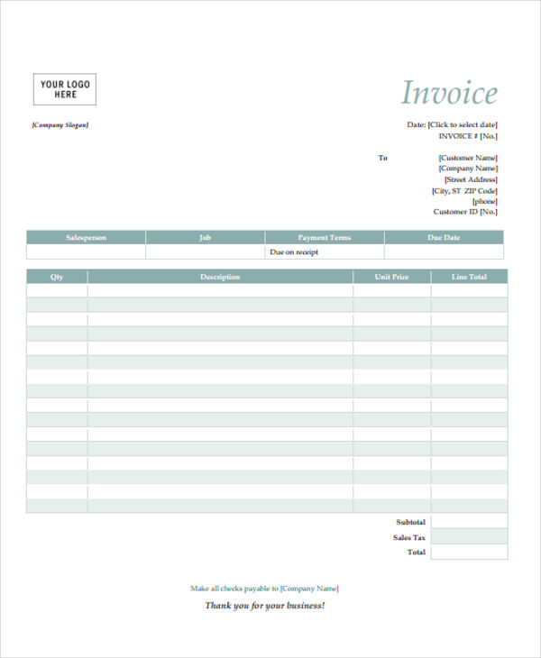 14 simple invoice templates free word pdf format