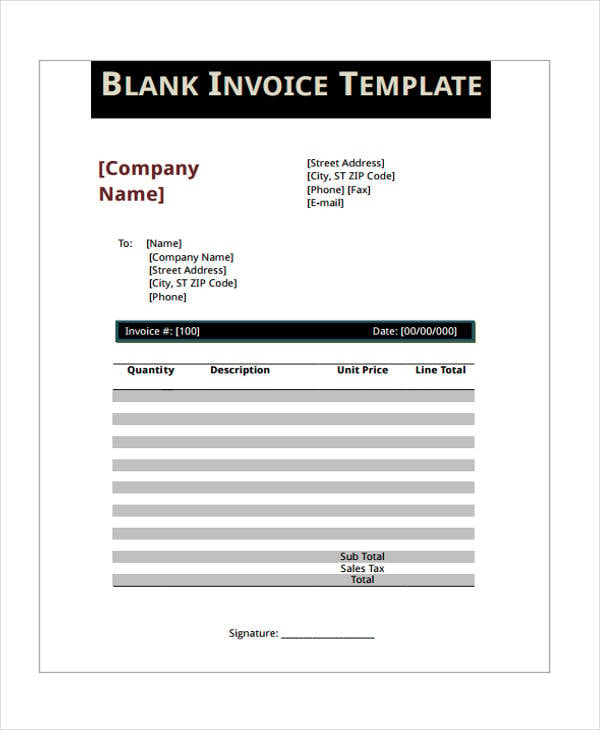 blank invoice