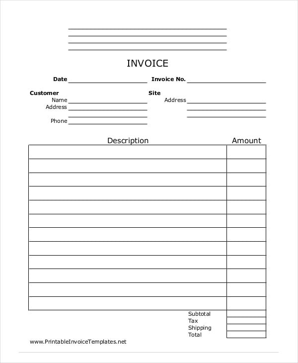 job invoice templates