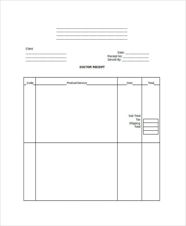 7 doctor receipt templates free sample example format download