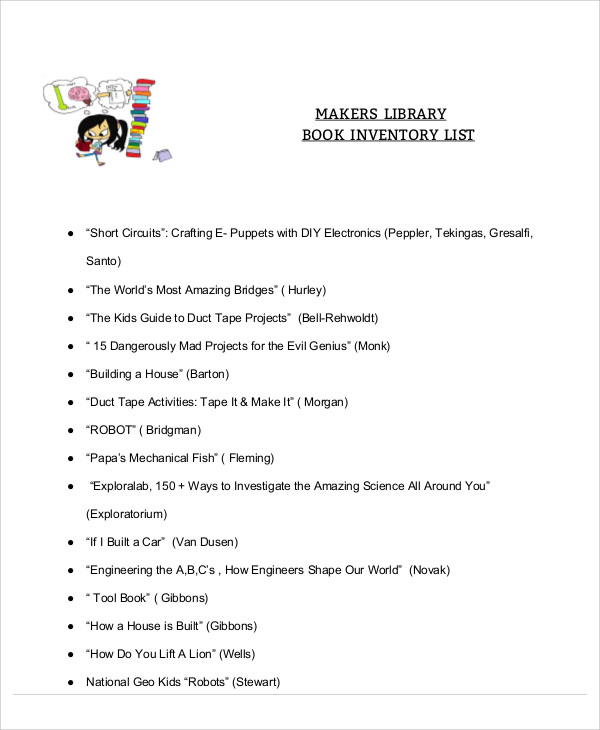 Book Inventory System Example 6+ Book Inventory Templates - Sample, Example