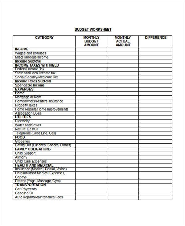 10 worksheet templates free sample example format download free