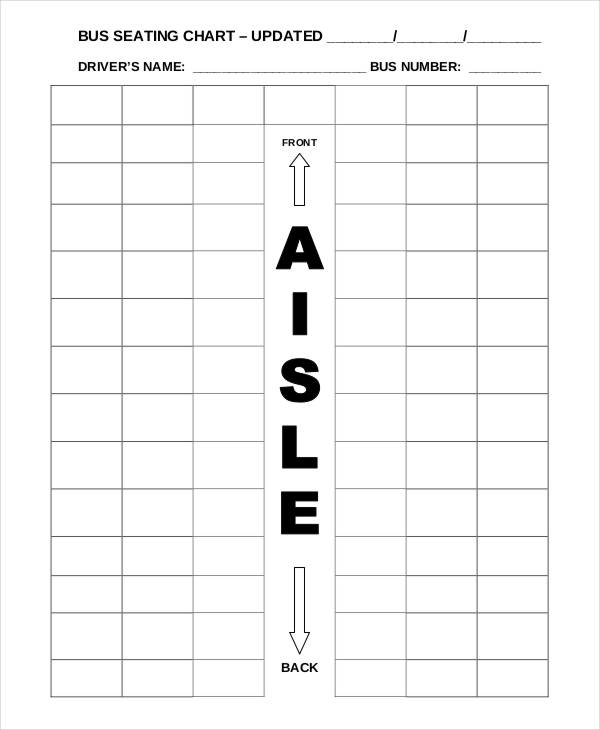 Printable Bus Seating Chart Template Printable Templates