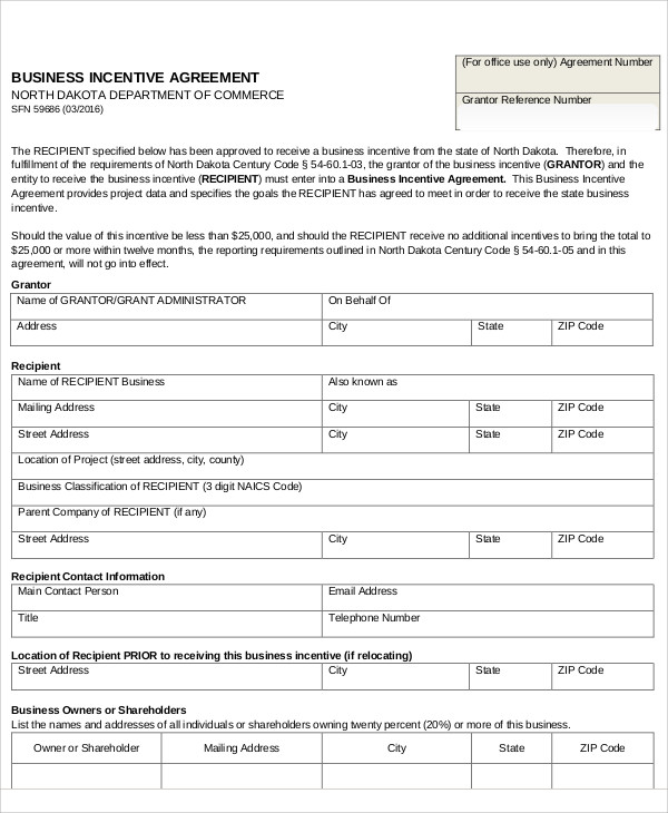 Incentive Agreement Templates 13 Free Word, PDF Format Download