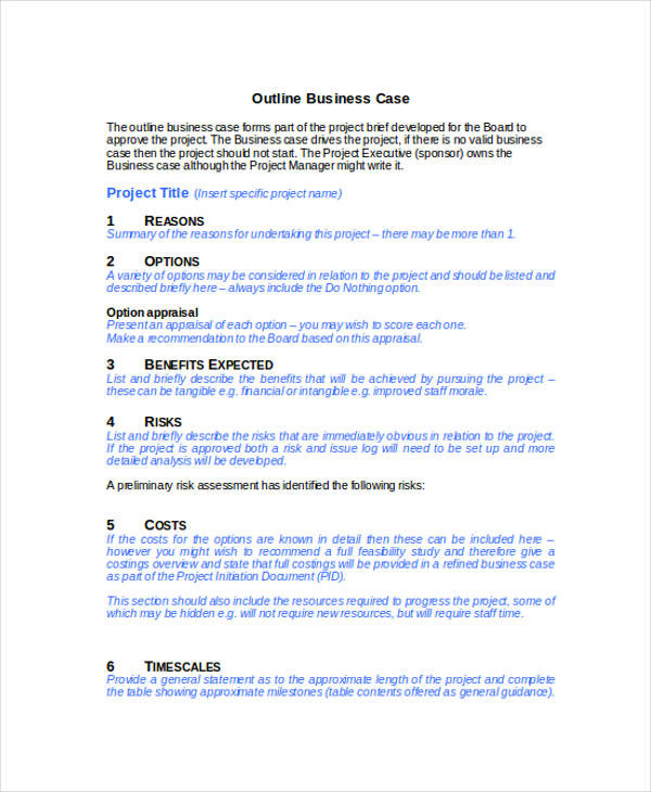business case outline