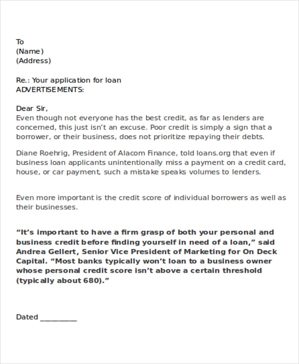 Loan Rejection Letter Templates 10+ Word, PDF Format Download