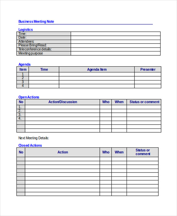 25+ Sample Note Templates - PDF