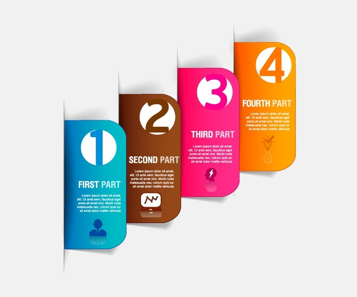 business papercut infographics