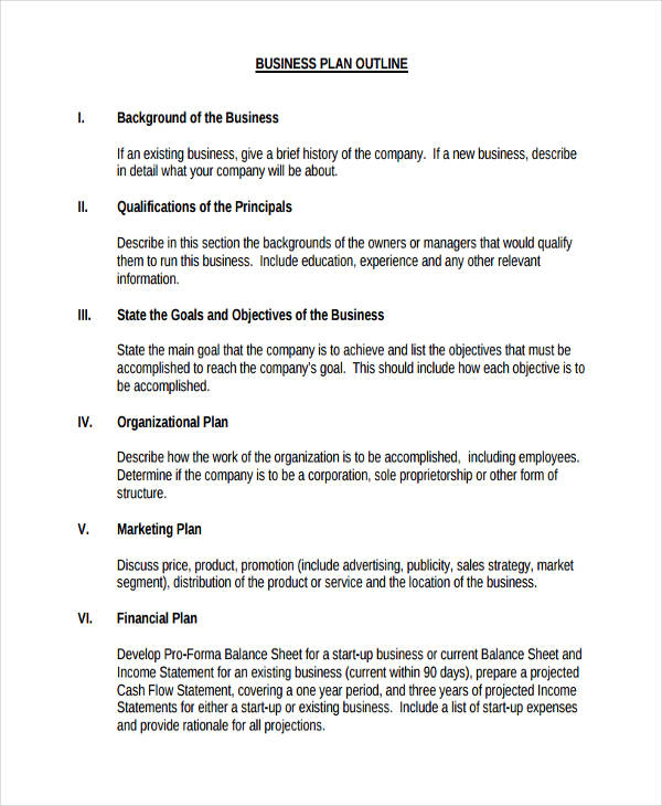 business plan outline template