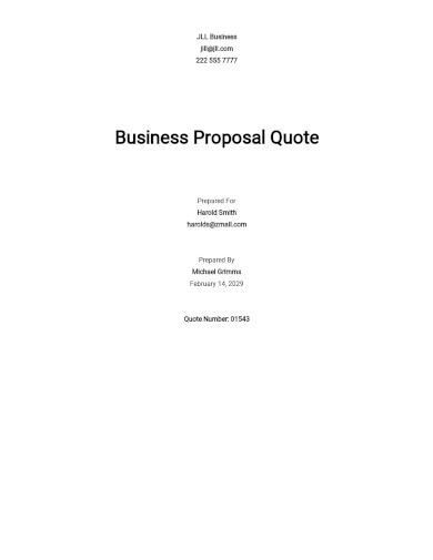 business proposal quotation template