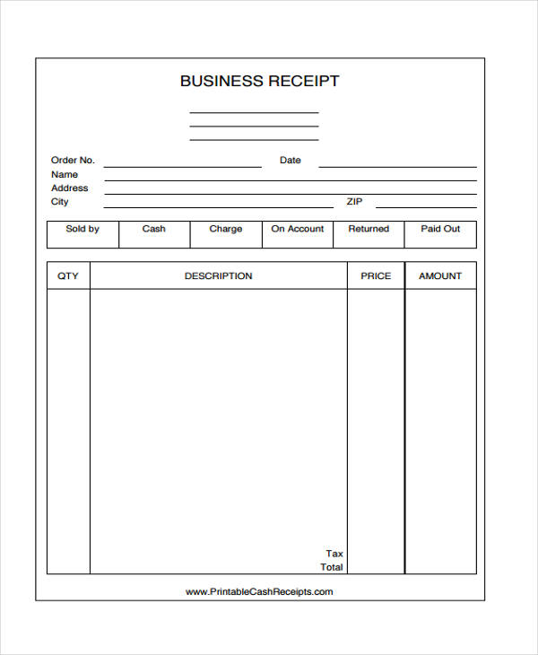 business receipt