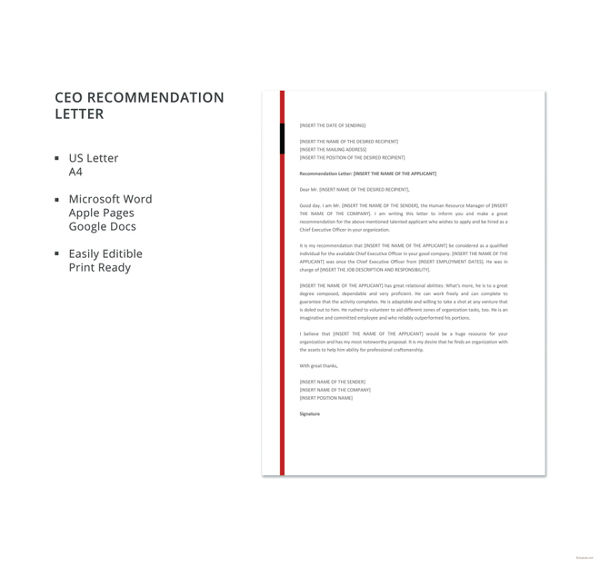 ceo-recommendation-letter-template