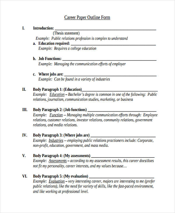 career-outline-template