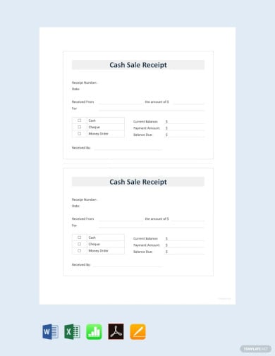 cash sale receipt templates