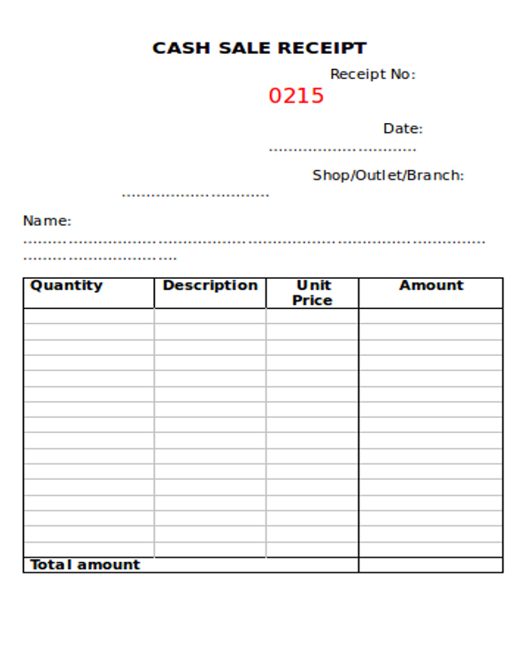 purchase receipt template word