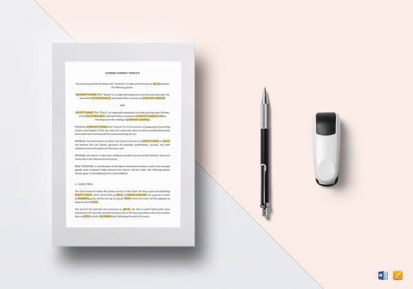 catering contract template