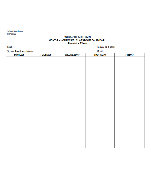 microsoft word calendar template highlight a row