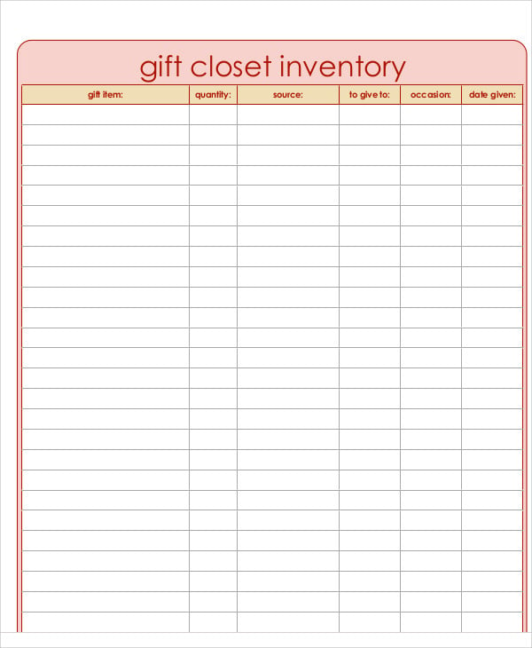 5+ Gift Inventory Templates - Word, PDF | Free & Premium Templates