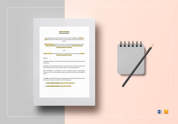 coaching contract word template