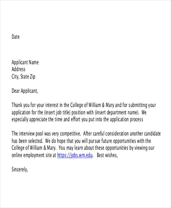 college application rejection
