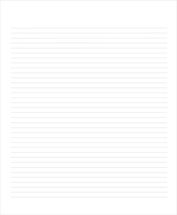 college ruled lined paper