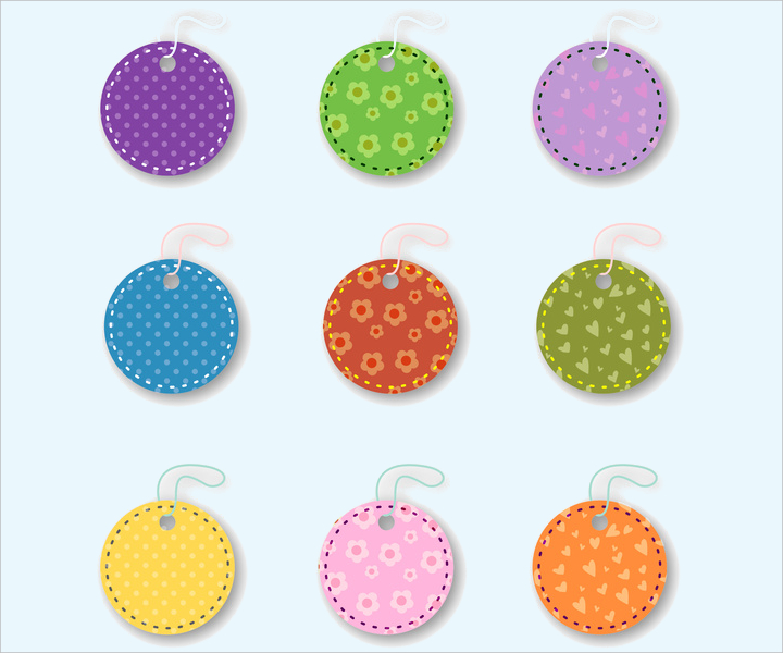 colorful hang tag