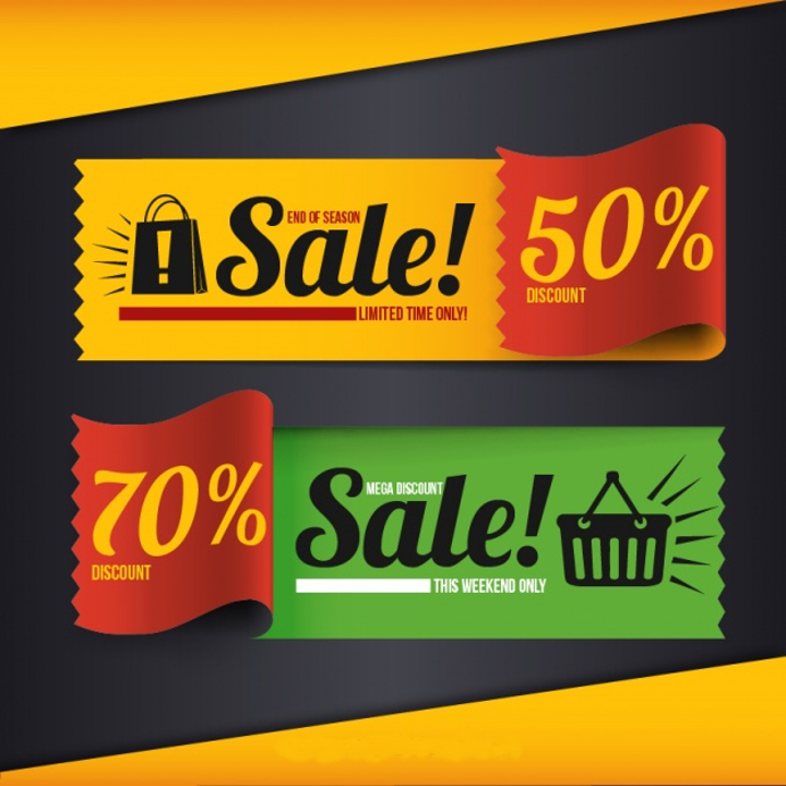 colorful sale banners