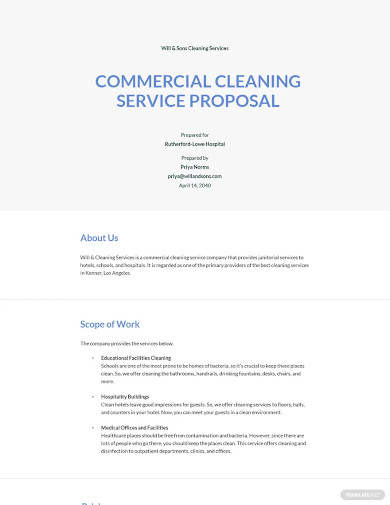 Cleaning Service Proposal Template 12 Free Word Pdf Format Download 9460