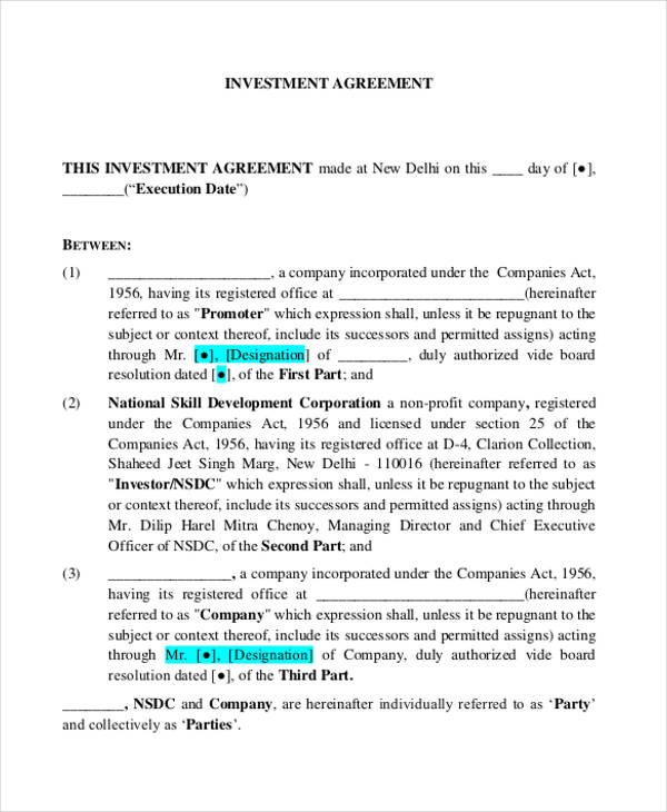 17+ Investment Contract Templates - MS Word | Google Docs | Pages | PDF ...