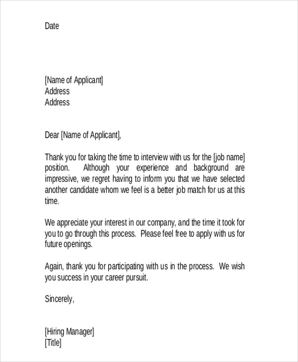 36+ Rejection Letter PDF