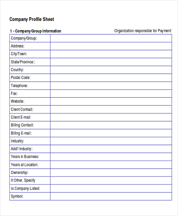 17+ Company Sheet Templates Free Sample, Example Format Download